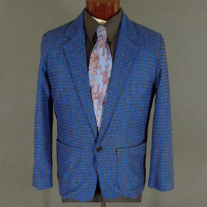 Vintage Touch USA Blue Wool Blend Suit Blazer 40